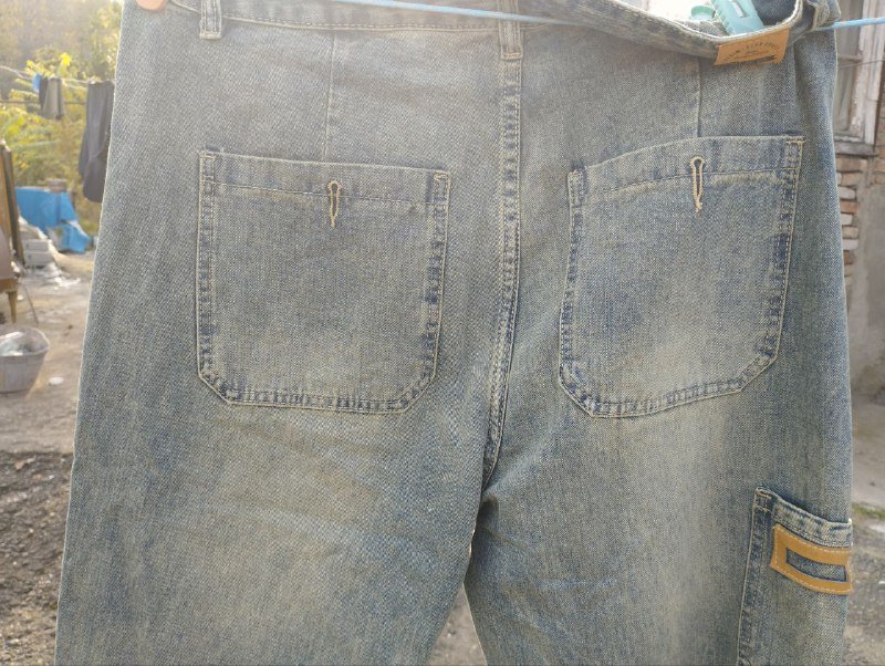 Джинсы зеленоватого оттенка 48 размер 2