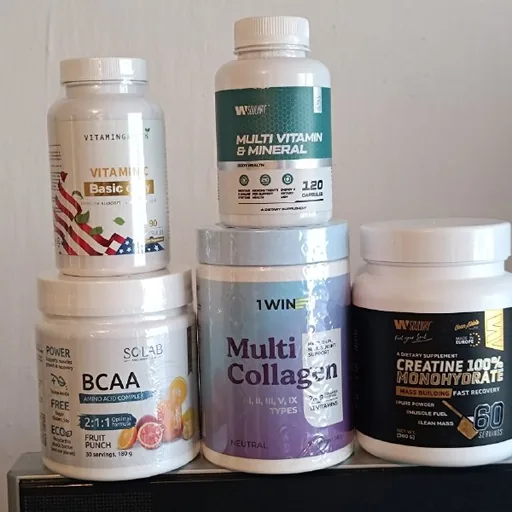 Креатин, коллаген, BCAA, мультивитамины, витамин C