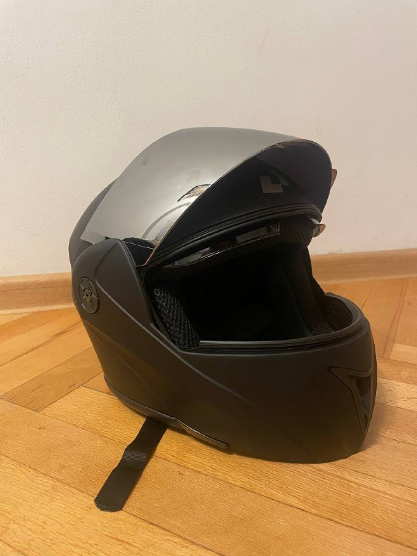 Черный шлем full face с очками, размер S