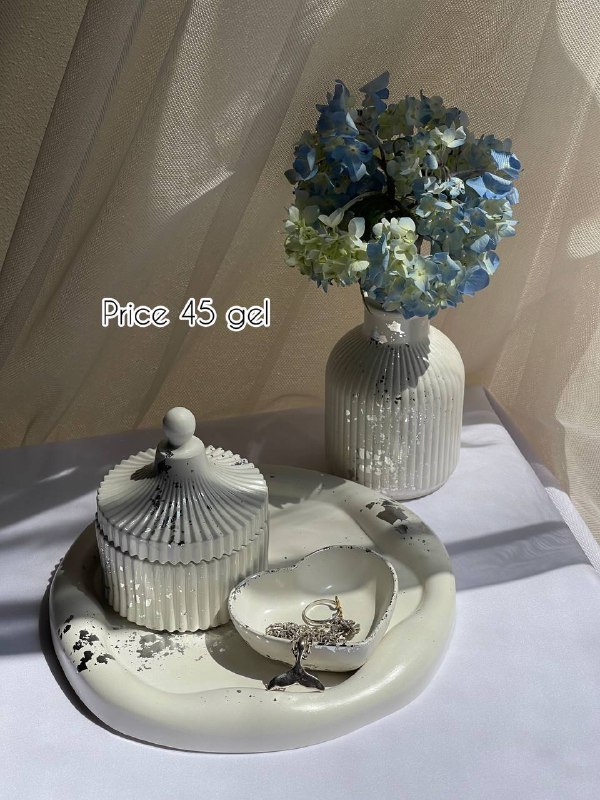 Гипсовые изделия ручной работы для украшений и косметики 3