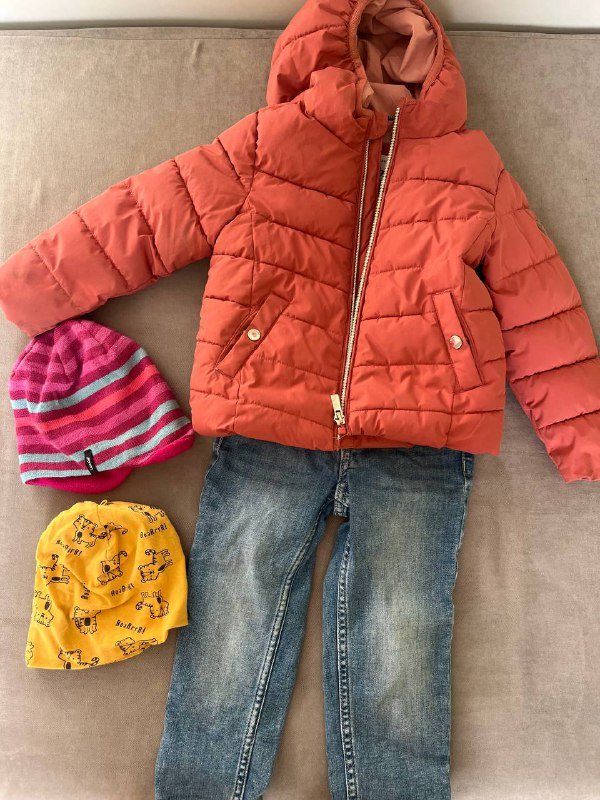 Платье, свитеры, джинсы, теплый костюм, куртка, кроссовки, шапки 4