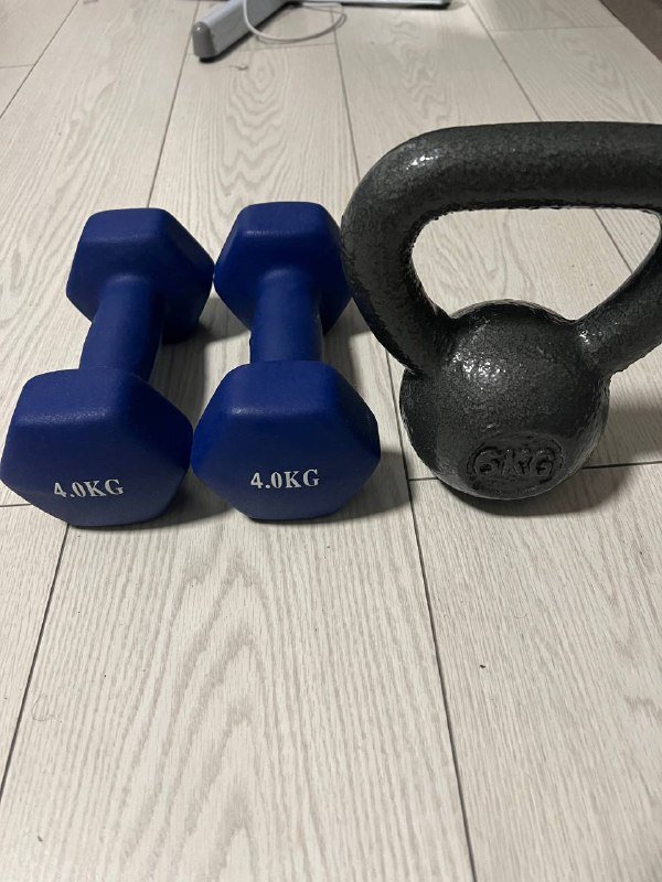 Гантели 4 кг, гиря 6 кг