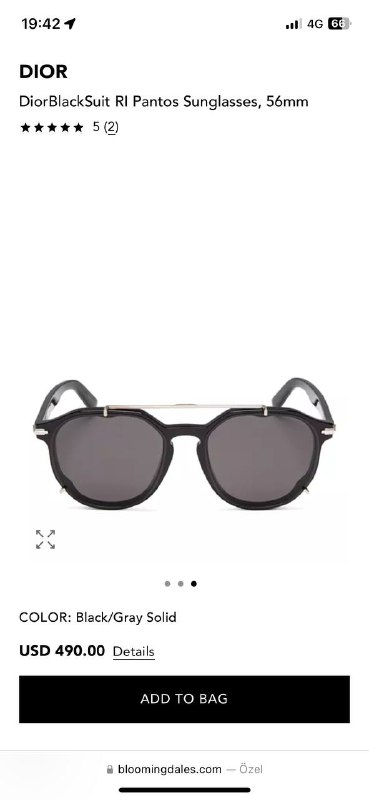 DiorBlackSuit RI Pantos Sunglasses