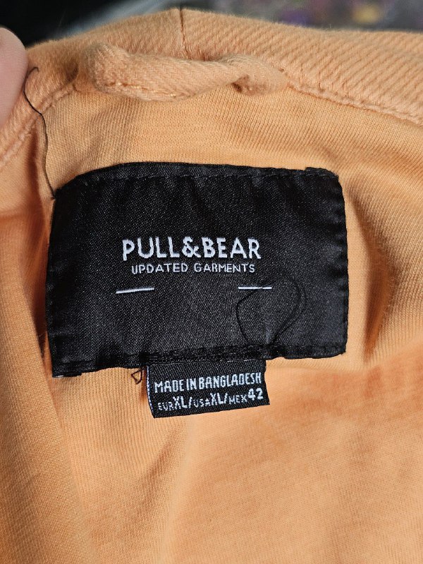 Мужская куртка-толстовка с капюшоном Pull&Bear оранжевая XL 3