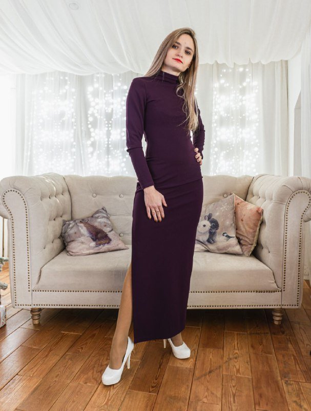 Платье в пол фиолетовое 42 р-р