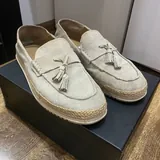 Мужские замшевые лоферы-эспадрильи ZARA с кисточками 1