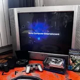 PS2 Slim с играми и Sony Trinitron CRT 2