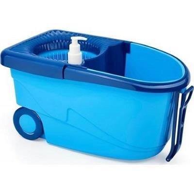 Ведро на колёсиках с ручкой и швабра 4
