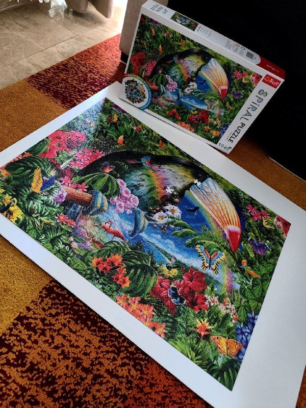 Спиральный пазл 1040 деталей, не хватает двух