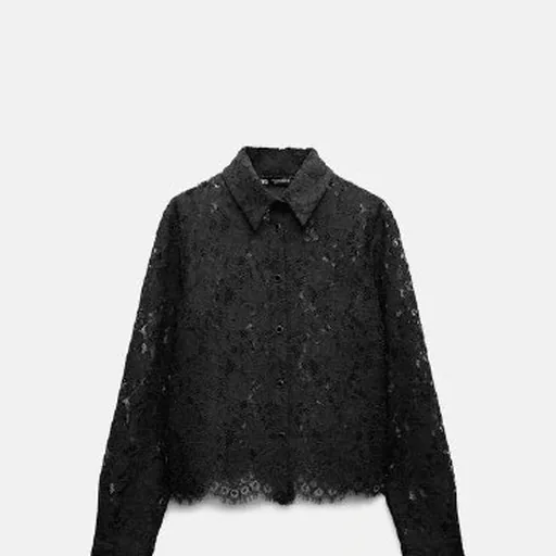 Чёрный кружевной топ Zara