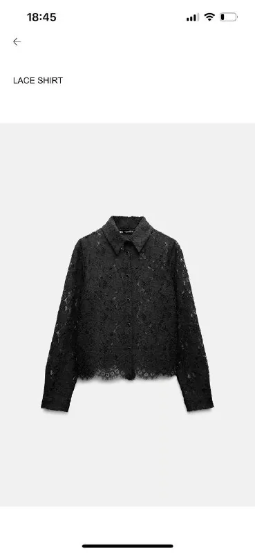 Чёрный кружевной топ Zara 1