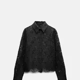 Чёрный кружевной топ Zara 1