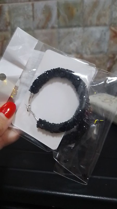 Черные серьги кольца