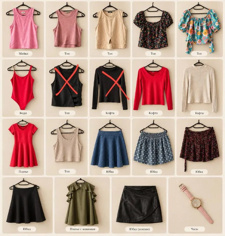 Women’s clothing and watch