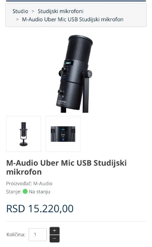 M-Audio Uber Mic USB студийный микрофон 1