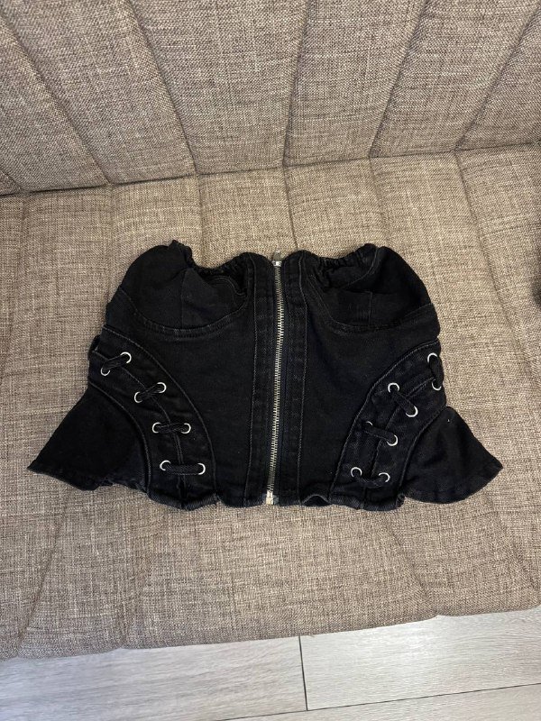 Джинсовый комплект женский черный, размер M