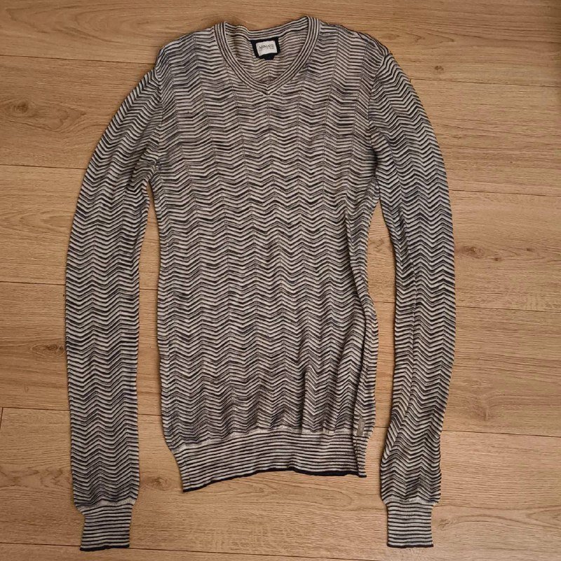 Лонгслив Armani, рубашка Guess, куртка Guess, рубашка AT Company, кардиган Wool & Co