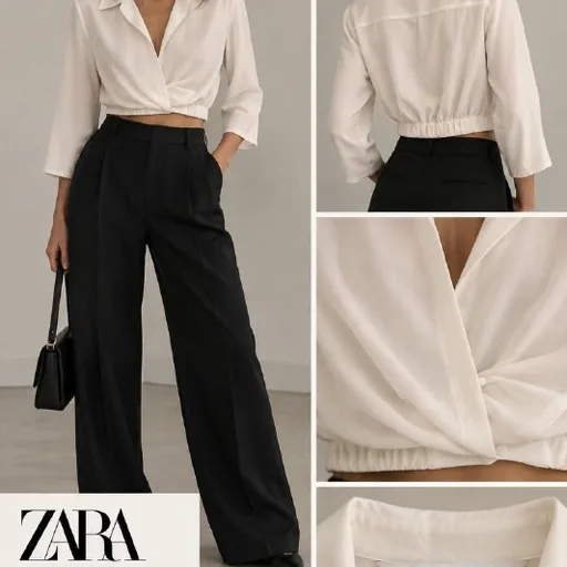 Белая рубашка ZARA с запахом