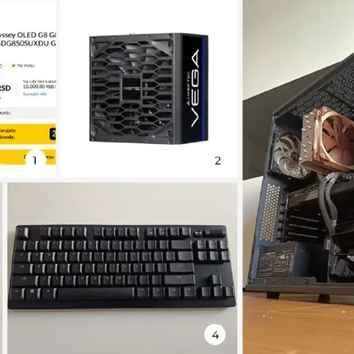 Монитор SAMSUNG Odyssey G8, блок питания CHIEFTEC Vega 850W, мышь Logitech G PRO Wireless, клавиатура Razer DeathStalker V2 Pro, ПК i7 9700KF RTX 2060 Super