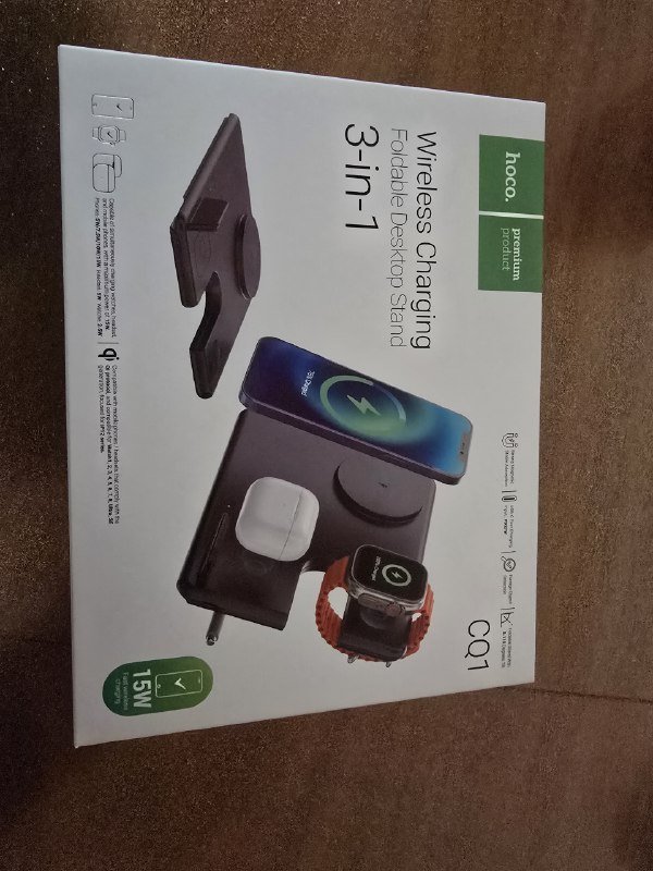 Беспроводная зарядка 3 в 1 для телефона наушников и часов