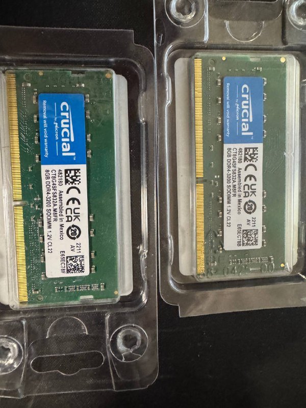 Оперативная память DDR4 3200 SODIMM 8GB Crucial, Samsung