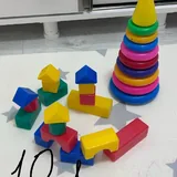 Пирамидка и кубики, набор кубики и игрушка, шуршалки и игрушки для малышей, мягкие игрушки, аэробол, фигурки животных, сортер деревянный, бизи домик, гараж для машины 1