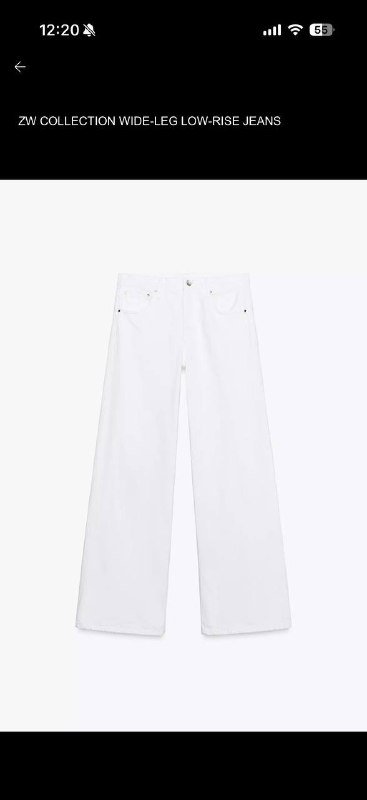 Белые женские джинсы ZARA широкие низкая посадка размер 36