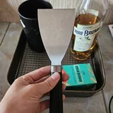 Какао порошок, шпатель, сироп, стакан, форма для выпекания, кастрюля 3