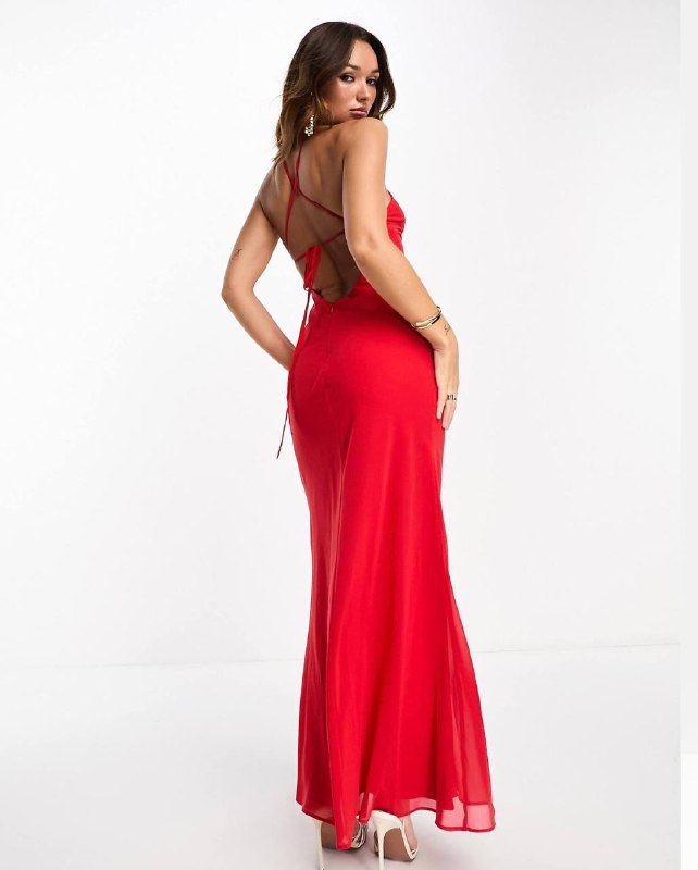 красное платье Asos Design, красное платье Asos Design 4