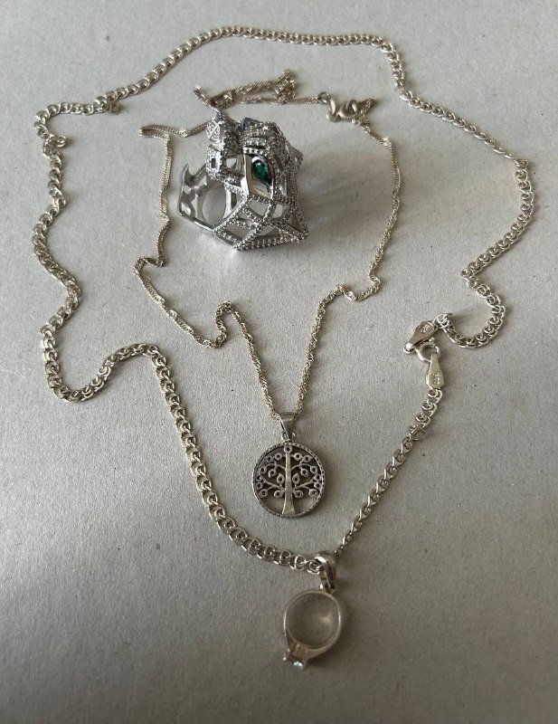 Серебряное кольцо и цепочки 2