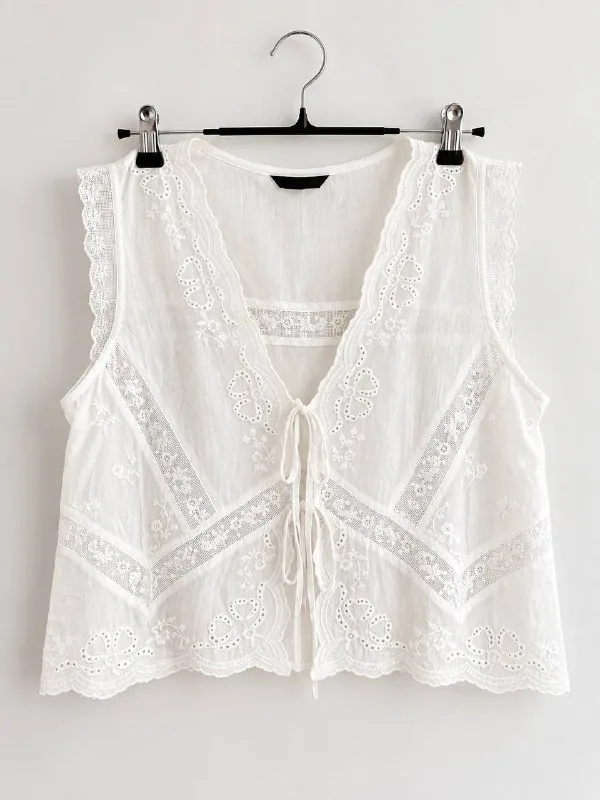 Zara топ с кружевом, XS
