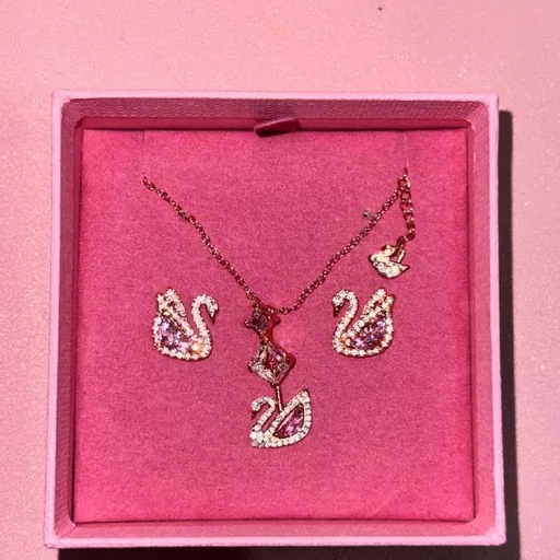 Серьги, цепочка Swarovski