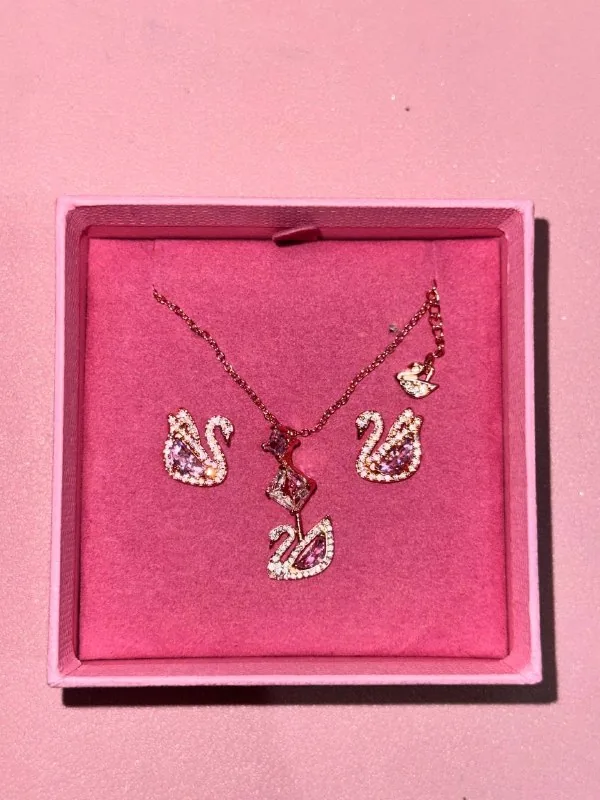 Серьги, цепочка Swarovski
