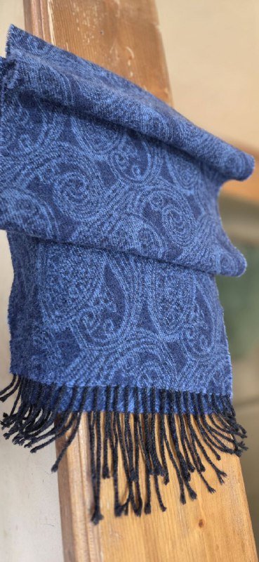 Шарфы 100% шерсть, синий и белый 3