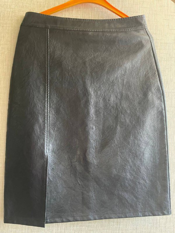 Юбка женская искусственная кожа черная размер М