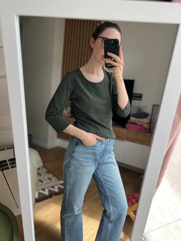 Лонгсливы Uniqlo бежевый и хаки размер М 2