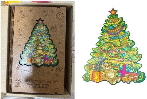 Пазл елка Woozzle деревянный 32х40 см