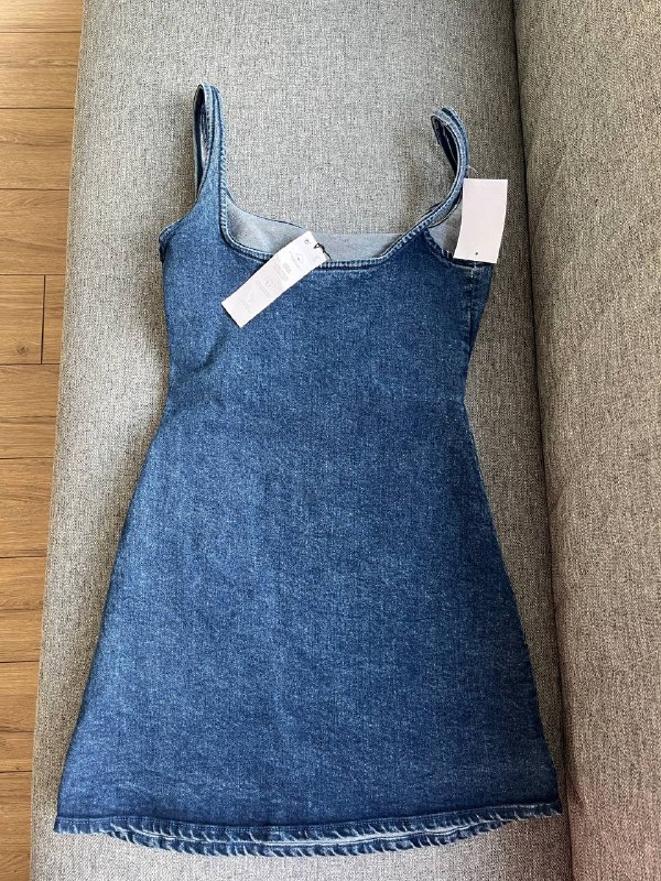 Сатиновое чёрное платье Zara, джинсовое мини-платье Zara 7