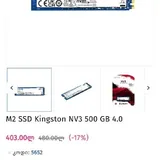 Kingston NV3 SSD M.2 1TB, 500GB 4
