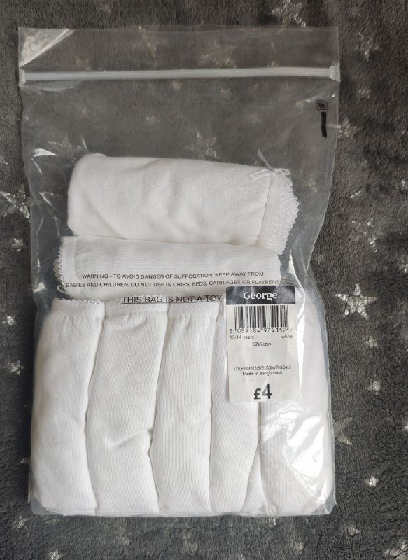 Белые трусы George комплект 7 штук для женщин девочек