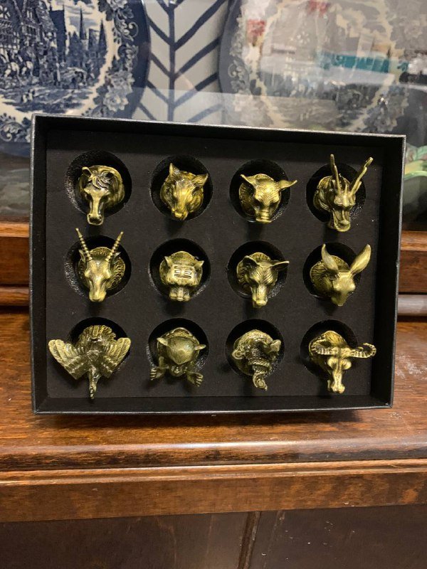 Набор мини рюмочек с символами года 12 штук