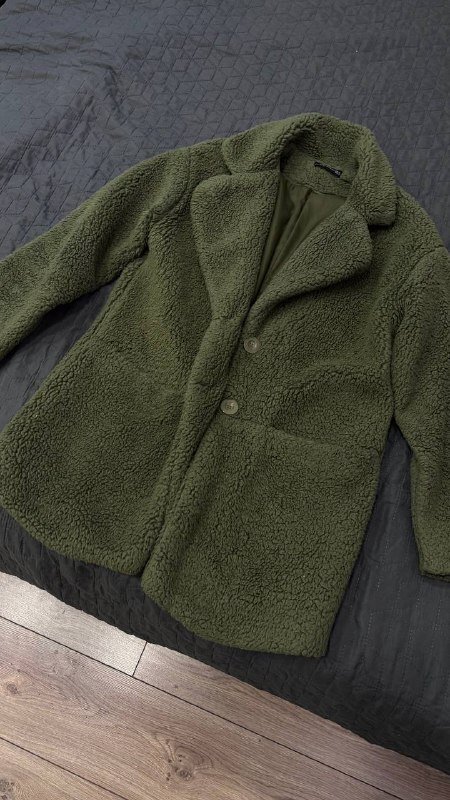Куртка шубка зеленая размер s-m 5