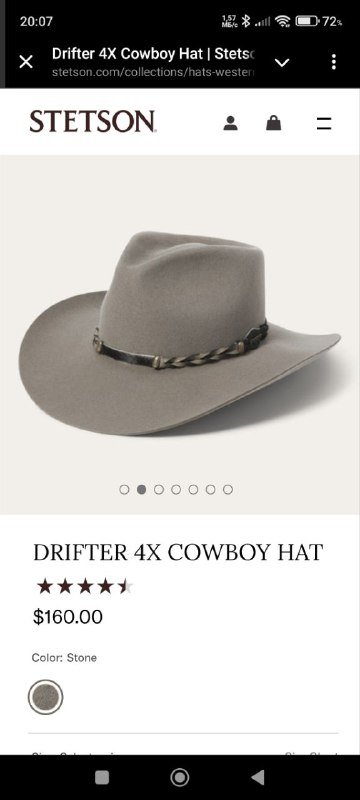Ковбойская шляпа Stetson Drifter 4X