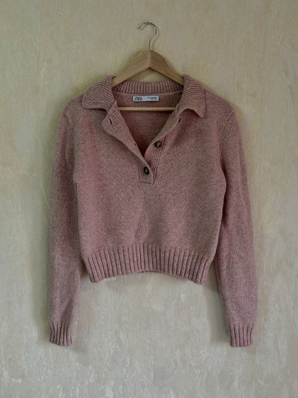 Свитер с вырезом поло ZARA