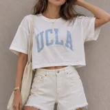 Укороченная белая футболка UCLA 2
