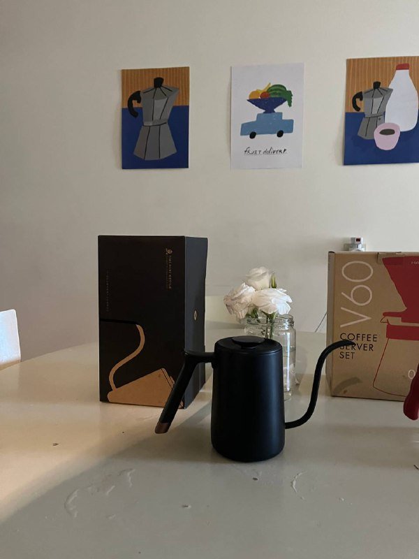 Стеклянный чайник для воронки, черный кофейный чайник 5