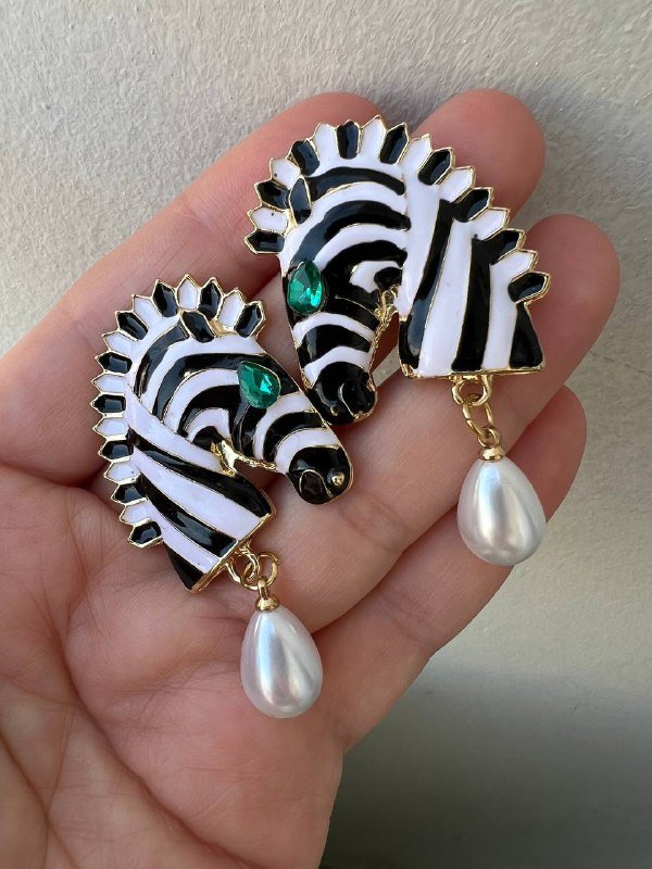 Зебровые серьги