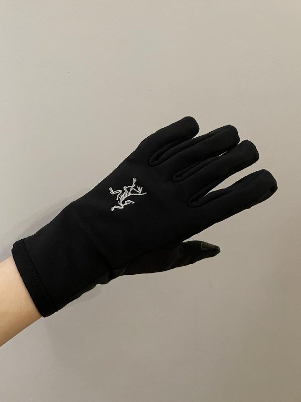 Черные перчатки Arcteryx женские S мужские XS