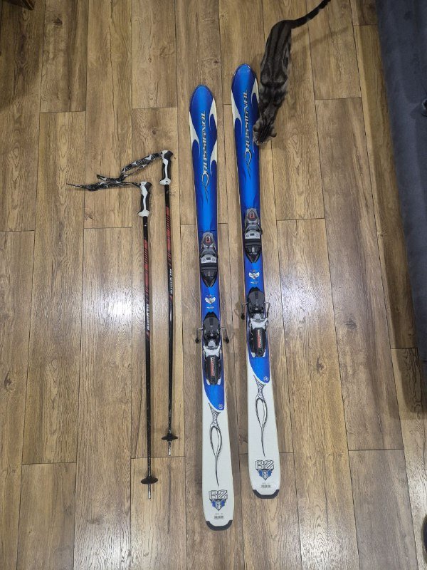 Лыжи Rossignol Bandit b2 с креплениями, палками и сумкой