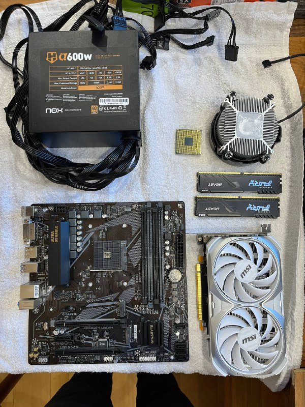 Блок питания, видеокарта, процессор, оперативная память, материнская плата